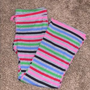 PINK VS Rainbow Striped Cropped Lounge Pants